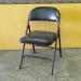Black Metal Folding Chair with Padded Seat and Back
